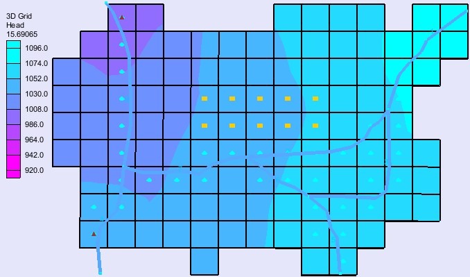 Surface-water features drawn out in GMS