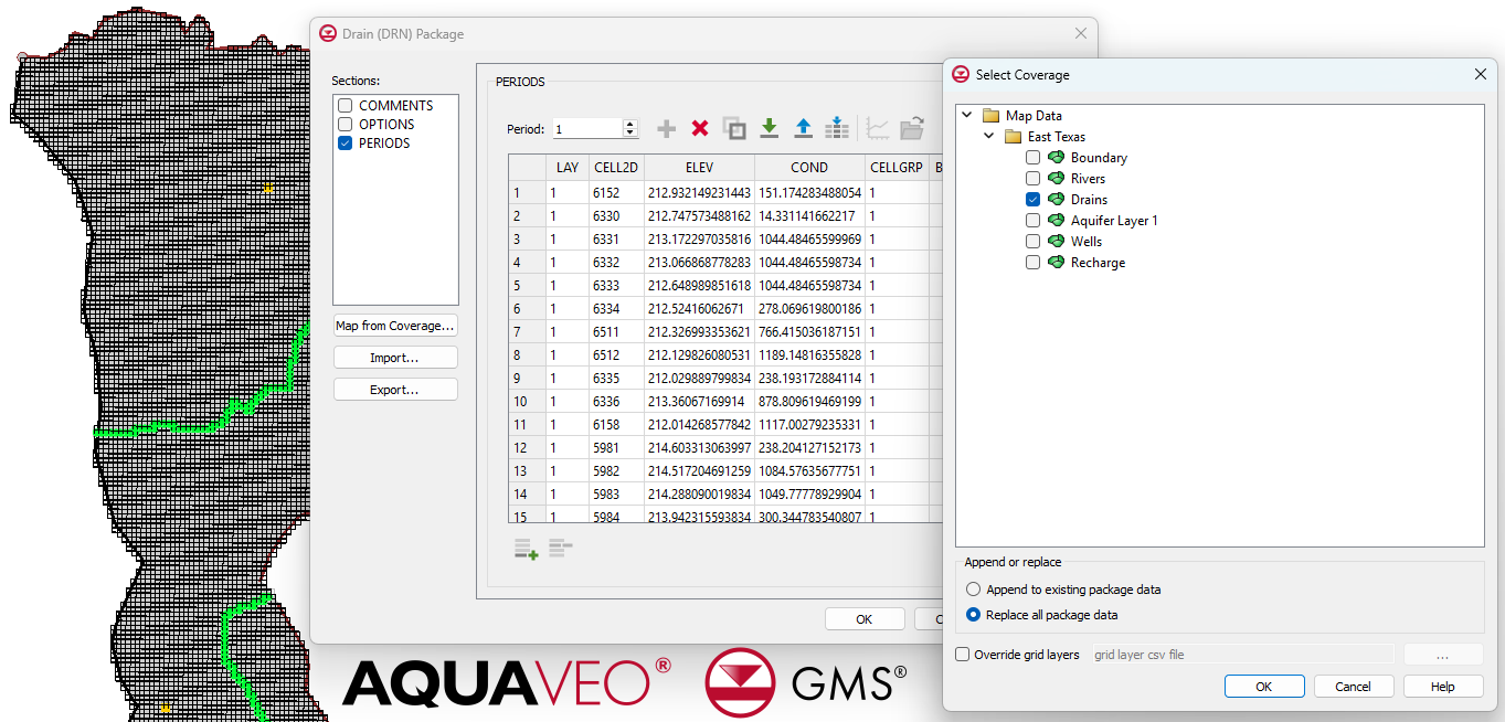 Using the Map from Coverage command in the DRN package