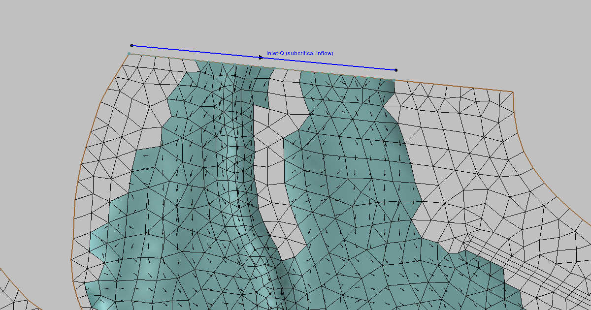 Inlet boundary condition drawn to snap to a mesh