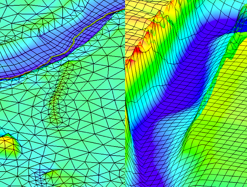 Example of an Unstructured and a Structured Grid