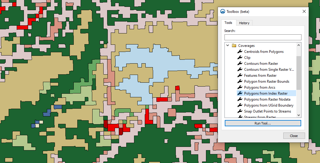 Polygon from raster data tools in SMS