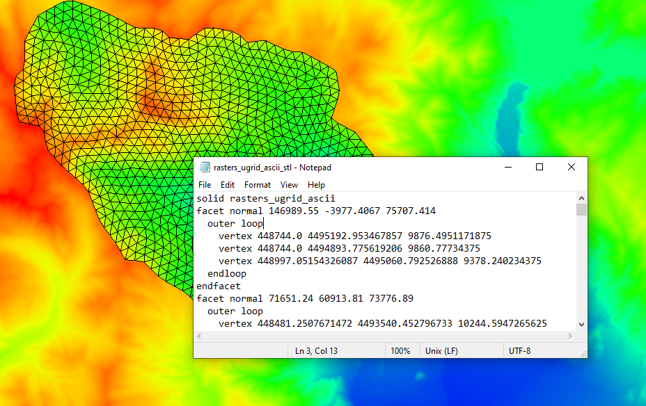 Example of file generated with the Export UGrid tool