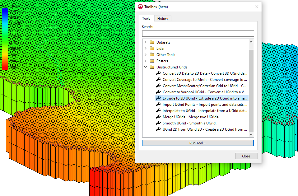 Example of the Unstructured Grid tools in GMS