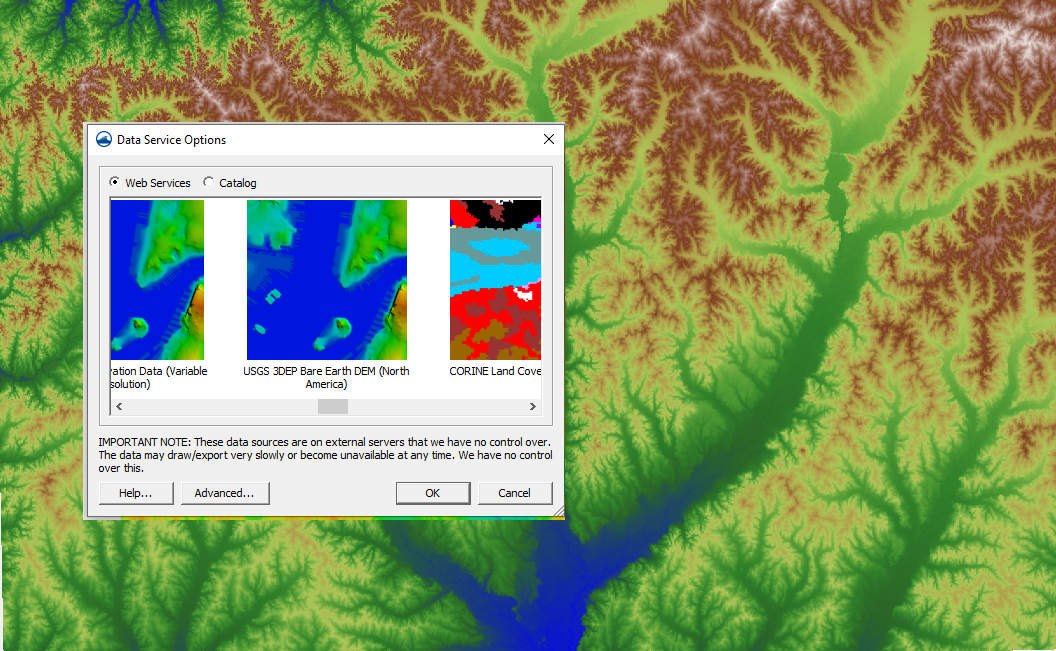 Example of the 3DEP data