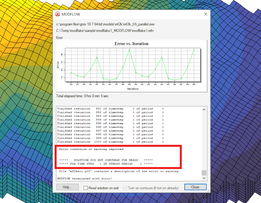 Example of the MODFLOW Model Checker