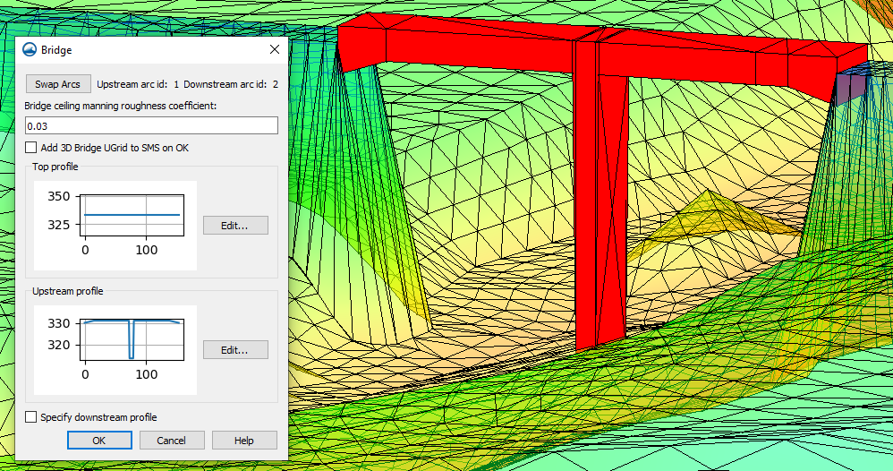 Example of 3D Bridge Modeling in SMS