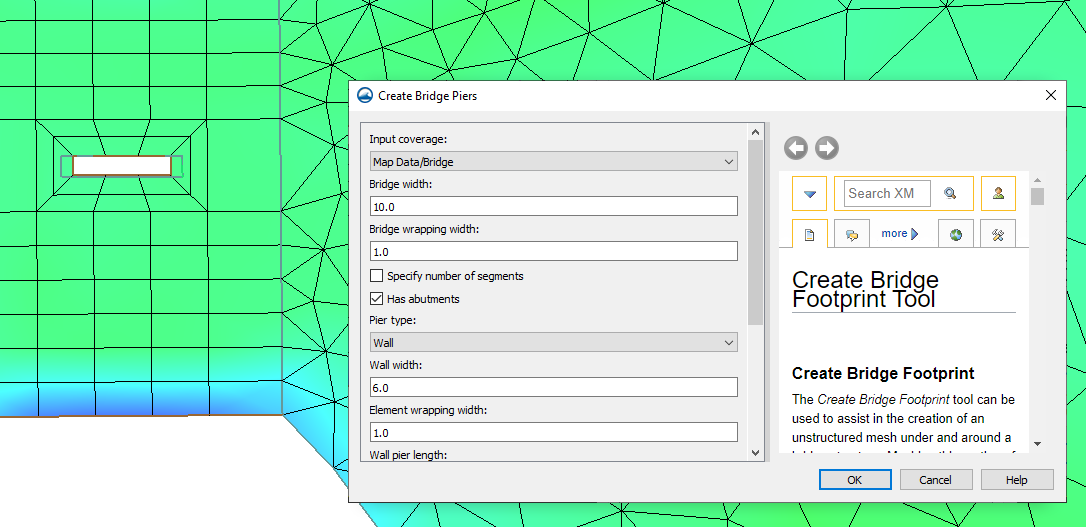 Example of the Create Bridge Footprint Tool