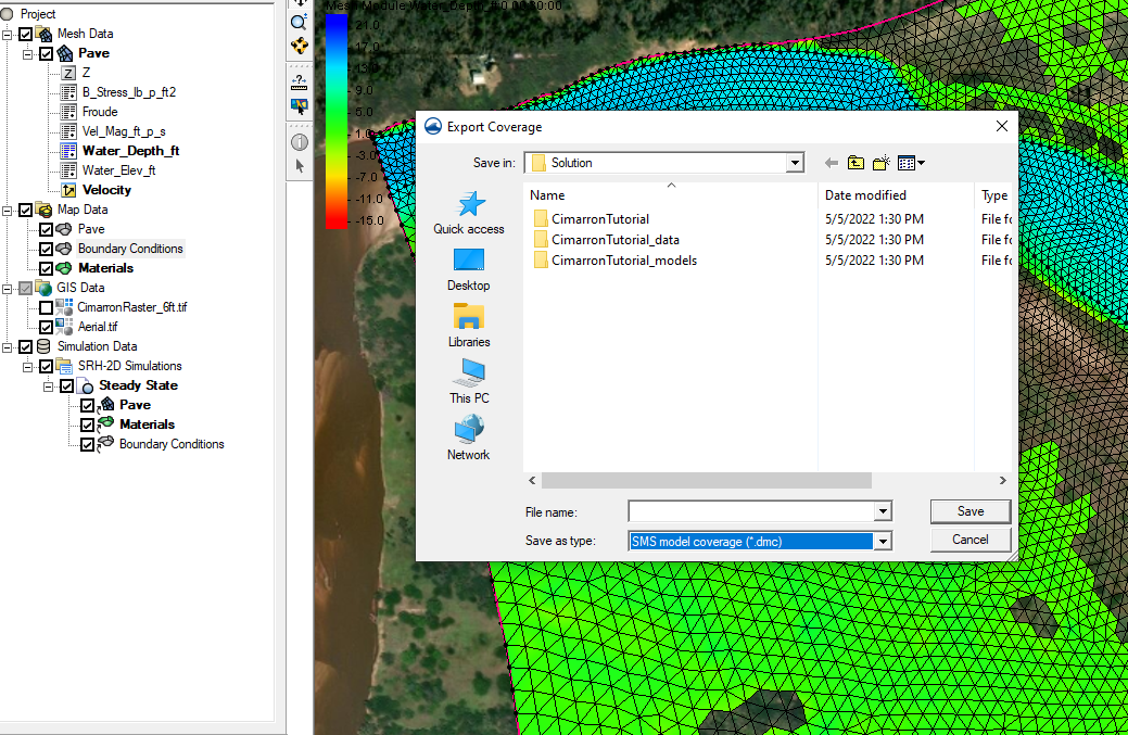 Example of Exporting a Map Coverage as DMC File