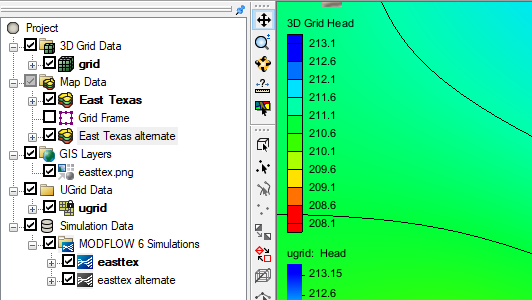 Example of Multiple MODFLOW 6 Simulations in GMS