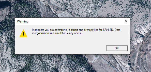 Import SRH-2D native files warning 
