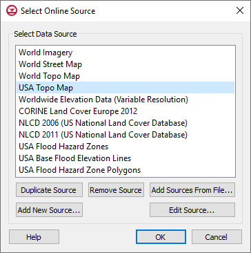 Select Online Source Dialog