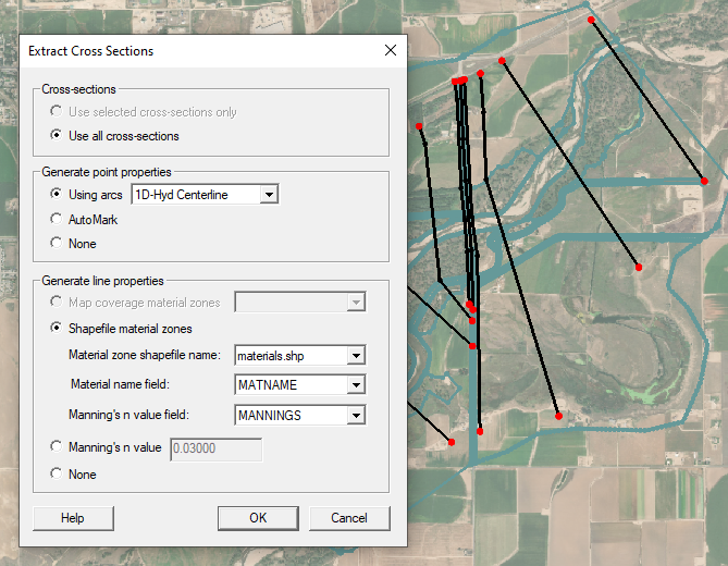 Extract cross sections from shapefile