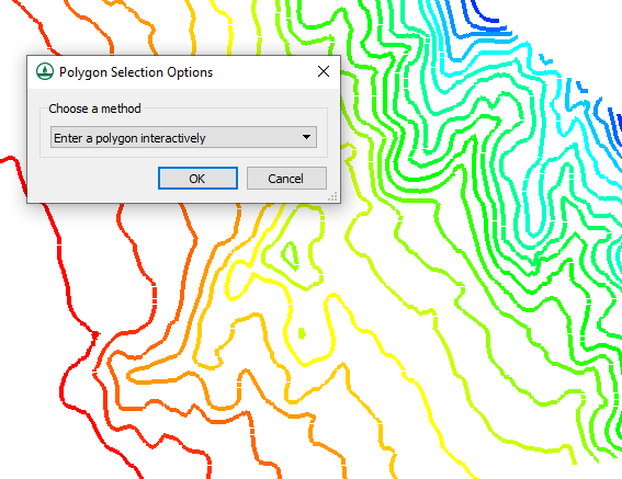 Example of trimming a DEM using a polygon in WMS