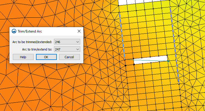 Example of Trim/Extend Arc in SMS