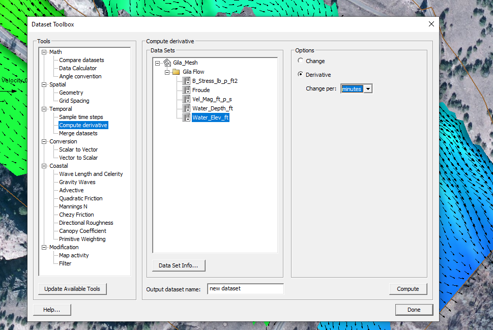 Compute Derivative Tool in SMS