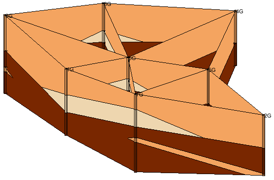 Cross sections created from borehole data