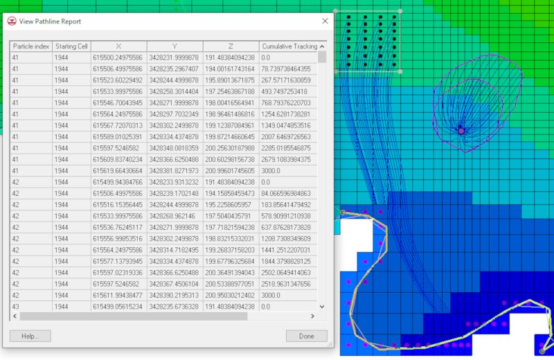 MODFLOW Pathline Report