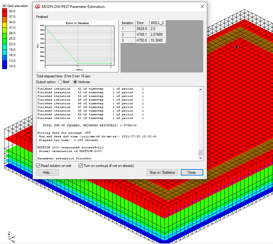 Example of PEST running using pumping rate as a parameter