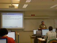 Dr. Norm Jones teaching a lecture during the course