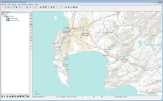 GMS showing a World Topo Map Online Map.