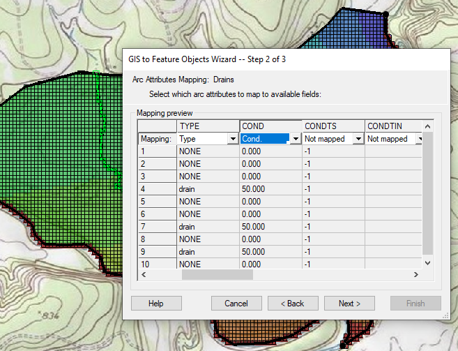 Shapfile converstion to Drain feature objects