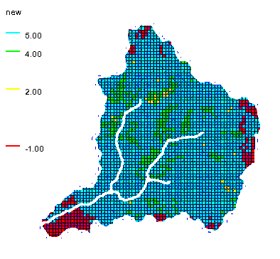 Soil data converted to an index map