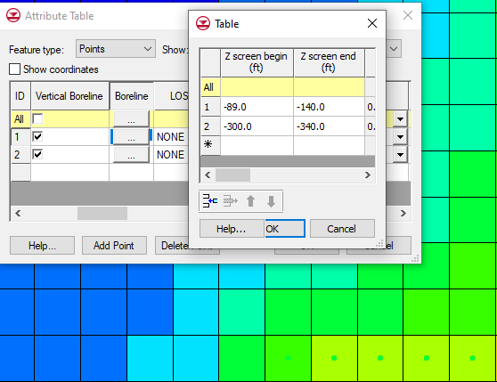 Example of setting multiple well screens