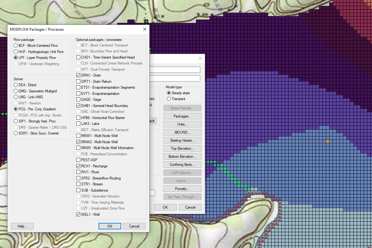 MODFLOW Packages dialog